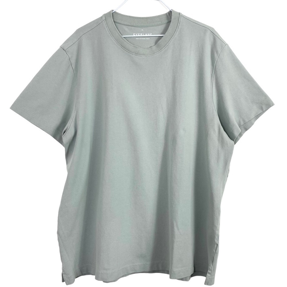 EVERLANE Heavy-Weight Blend Cotton Crew Neck Uniform T-Shirt in Soft lime green - Picture 2 of 6